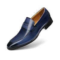 Men's Slip on Oxford Dress Shoes Classic Handmade Calfskin Manufacturing More Compact, Choose The Right Size to Modify The Foot Shape