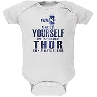 Always Be Yourself Thor White Soft Baby One Piece - 3-6 Months