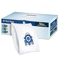 3D AirClean Dust Bags, Compatible for Miele Vacuum Cleaner Bags, Replacement Miele Classic C1 Complete C1 C2 C3 S2 S5 S8 S400 Series,1 Boxes of 12 Pack Bags & 4 MP Filters & 4 AirClean Filters