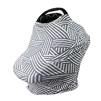Bebe au Lait 5-in-1 Multi-Use Cover: Nursing Covers for Breastfeeding, Infinity Scarf, Nursing Shawl, Car Seat Cover, Shopping Cart Cover, Carrier Cover, Privacy Nursing Cover- Grey and White