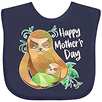inktastic Happy Mother's Day Cute Sloth and Baby Baby Bib