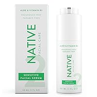 Sensitive Facial Serum Contains Naturally Derived Ingredients | Hydrating Serum with Aloe and Vitamin B3, Revitalize and Repair Your Skin, Fragrance-Free, 30ml, 1 fl oz