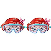 SwimWays Disney Princess Character Mask Kids Deluxe Swim Goggles, Ariel (Pack of 2)