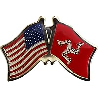 AES Wholesale Pack of 3 USA American & Isle of Man Country Flag Bike Hat Cap lapel Pin