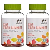 Amazon Brand - Mama Bear - Kids Fiber Gummies - Supports Digestive Health, Orange, 60 Count (Pack of 2)