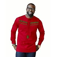 African Print Shirts for Men Dashiki Tops Long Sleeve Ankara Blouse African Clothes Bazin Riche Wax Attire