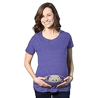 Maternity Baby Peeking T Shirt Funny Pregnancy Tee for Expecting Mothers