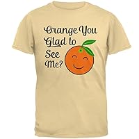 Fruit Orange You Glad to See Me aren't Mens T Shirt Yellow LG
