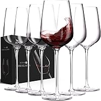 Wine Glasses Set of 6, Crystal Glass with Stem for Drinking Red/White/Cabernet Wine as Gifts Sets, Clear Lead-Free Premium Blown Glassware (19oz,6 pack)