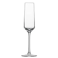 Schott Zwiesel Tritan Crystal Glass Pure Stemware Collection Champagne Flute with Effervescence Points, 7.3-Ounce, Set of 4