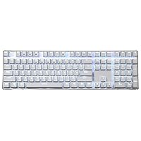 Qisan Mechanical Keyboard Gaming Keyboard Brown Switch 100% Full Size 108 Keys GATERON Switch with White Backlight Case White Magicforce