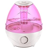 LEVOIT Humidifiers for Bedroom Large Room (2.4L Water Tank), Cool Mist for Home Whole House, Adjustable 360° Rotation Nozzle, Ultrasonic, Auto Shutoff, Night Light, BPA-Free, Pink