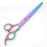 Household Stainless Steel Barber Scissors Set Direct Scissors Teeth Scissors Curved Scissors Bangs Thin Scissors Beauty Salon Scissors 炫彩直剪