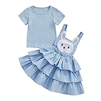 BeQeuewll Toddler Girl 4th of July Outfit Rib Shirt Ruffle Tutu Dress Kids Little Girls 4th of July Clothes18M 2T 3T 4T 5T 6Y