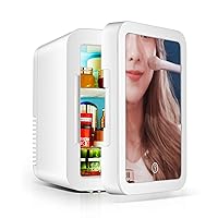 Cosmetic Mirror Refrigerator, 5L Mini Fridge, Mirror & LED Design, Thermoelectric Cooler and Warmer, Used for Beauty Skin Care in Home, Car