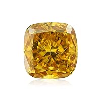 0.52 ct. GIA Certified Diamond, Cushion Modified Brilliant Cut, FIOY - Fancy Intense Orangy Yellow Color, SI1 Clarity Perfect To Set In Jewelry Gift Ring Rare Engagement