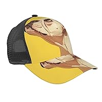 Cute Dog Print Baseball Cap Trucker Hat Mesh Trucker Cap Adjustable Baseball Hat for Men Or Women Summer