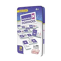 Junior Learning Multiplication Dominoes Game Set, 28 Pieces, Ages 7-9, Math Skills, Grade 2-3