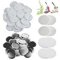 200 Sets 58mm(2.25 in) Blank Pin Back Button Parts for Button Maker Machine 58mm, Round Badge Making Supplies, Includes Metal Cover, Plastic Button Back Cover, Clear Film&Blank Paper