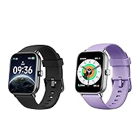 ENOMIR 2 Pack Smart Watch （W19 Black and W19 Purple） Bundle