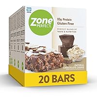 ZonePerfect Protein Bars, 10g Protein, Gluten-Free, Nutritious Snack Bar, Oatmeal Chocolate Chunk, 20 Bars
