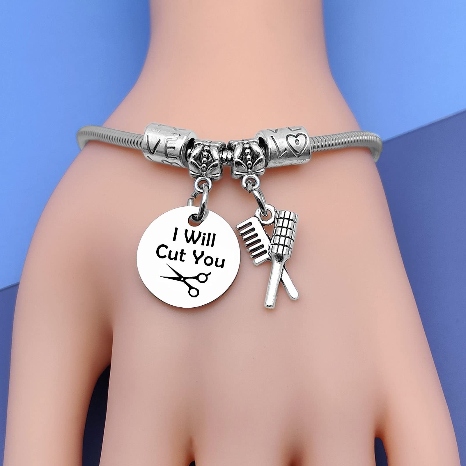 Hairdresser Gift for Women Bracelet Jewelry Christmas Gift for Salon Owner Barber Hair Stylist Gifts Beauty Salon Gifts Cosmetology Graduation Gift for Friends Cosmetology Student Hair Stylist Gift