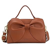 JBB Crossbody Shoulder Purse for Women - Fashion Purse with Bow Handbags PU Leather Satchel Bag