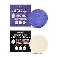 Kitsch Purple Shampoo Bar for Blonde Hair & Rice Water Protein Conditioner Bar with Discount