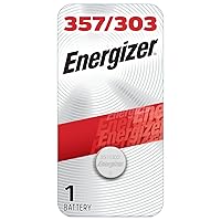 Energizer 357/303 Batteries (1 Pack), 1.5V Silver Oxide Button Cell Batteries