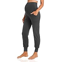 V VOCNI Women's Maternity Pants Maternity Activewear Jogger Track Cuff Sweatpants Over The Belly Stretchy Pregnancy Pants