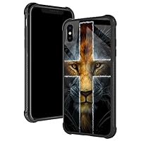 TnXee Case Compatible with iPhone XR,Cross Lion XR Cases for Boys/Men,Fashoin Design Four Corners Shock Absorption Non-Slip Stripe Soft TPU Bumper Frame Case Compatible with iPhone XR 6.1 inch
