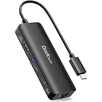 USB C Ethernet Hub 4K 60Hz, dockteck 4-in-1 USB C PD Ethernet Hdmi Dongle with 4K 60Hz HDMI, 1Gbps Ethernet, 100W PD, USB 3.0 for MacBook Pro/Air M1 2020, iPad Pro 2021, iPad Air 2020 and More