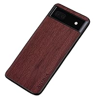 Creative Wood Grain Wear Resistant Phone Case Back Cover for Google Pixel 7 6 5 4 Pro 6A 5A 4A XL 4G 5G, Soft TPU Border Shockproof Shell(Brown,Pixel 7 Pro)