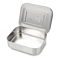 LunchBots Medium Uno Stainless Steel Sandwich Container - Open Design for Wraps - Salads or a Small Meal - Eco-Friendly - Dishwasher Safe and BPA-Free - Stainless Steel