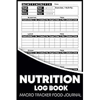 Nutrition Log Book & Macro Tracker Food Journal: Daily Food Intake Log For Easy Tracking Of Your Meals, Calories, Protein, Fat, Carbs, Fiber, Sugar, Sodium- Macro Nutrition Tracker