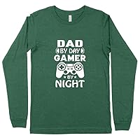 Dad by Day Gamer by Night Long Sleeve T-Shirt - Family T-Shirt - Gaming Dad Long Sleeve Tee Shirt