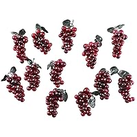 Homeford Small Plastic Grape Vase Fillers, 3-Inch, 12-Count - Burgundy