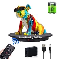 JAYEGT Motorized Rotating Display Stand,360 Degree Electric Rotating Photography Turntable for Products Display，Video Show, Outdoor Show，Remote Control(Black / 16.5inch / 265 Lbs Load/Wireless)