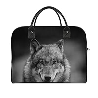 Scary Dark Gray Wolf Travel Tote Bag Large Capacity Laptop Bags Beach Handbag Lightweight Crossbody Shoulder Bags for Office