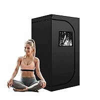ZONEMEL Portable Sauna Tent, Full Size 1 Person Home Spa Tent for Relaxation Detox Therapy (Steamer Not Included- Black, 55.1