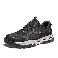 Hiking Shoes for Men, Breathable Trail Running Sneakers, Lightweight Waterproof, Black