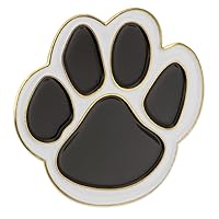 PinMart's Black and White Animal Paw Print School Mascot Enamel Lapel Pin