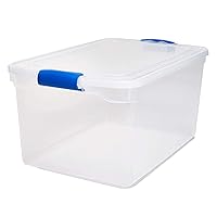 66 Quart Stackable Storage Bins, Organizer Containers with Latching Lids, Clear (2 Pack)