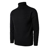 Bubble Coat Men's Warm Sweater Top High Collar O-neck Long Sleeves Loose Chunky Knitted Pullover Little House Big