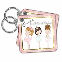 3dRose Key Chains Dance Like No One Is Watching With Cute Ballerina Girls (kc-252935-1)