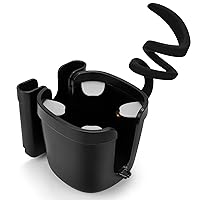 Accmor 3-in-1 Walker Cup Holder with Phone Keys Holder, Wheelchair Cup Holder with Silicone Gooseneck Arm, Cup and Phone Holder for Walker, Wheelchair, Rollator, Mobility Scooter, Black
