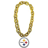 Aminco NFL Pittsburgh Steelers Printed Round Logo Fan Chain, Gold