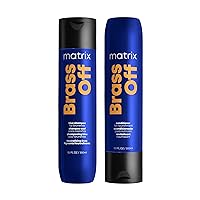 Brass Off Blue Shampoo and Nourishing Conditioner Set | Moisturize and Tone Brassy Hair | For Color Treated & Bleached Hair | For Brunettes & Dark Blondes | Packaging May Vary