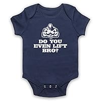 Unisex-Babys' Do You Even Lift Bro Weightlifting Baby Grow, Navy Blue, 18-24 Months