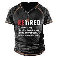 Shirts for Men,Mens Vintage Henley Tee Letter Print Hooded Tactical Shirt Graphic Shirts Hoodie Short Sleeve Tops